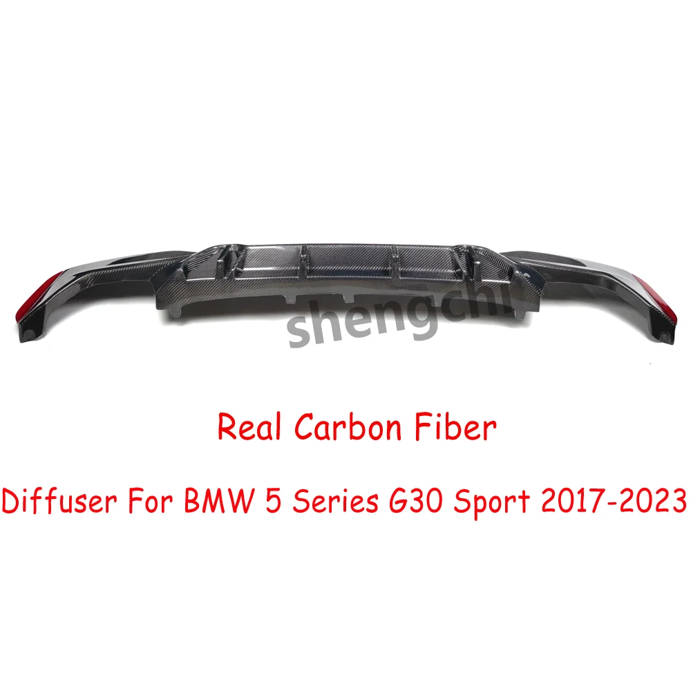 G30 Real Carbon Fiber Rear Diffuser For BMW 5 Series G30 M Sport 520i 530i Replacement Rear Bumper Diffuser 2017-2023