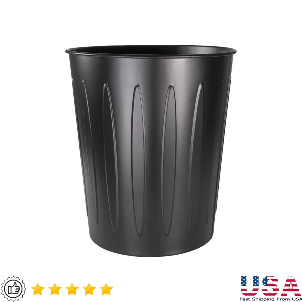 

Огнестойкий стальной мусорный бак, 6-галлонная металлическая мусорная корзина для использования в помещении и офисе, закругленный дизайн, соответствует требованиям OSHA, прочную конструкцию