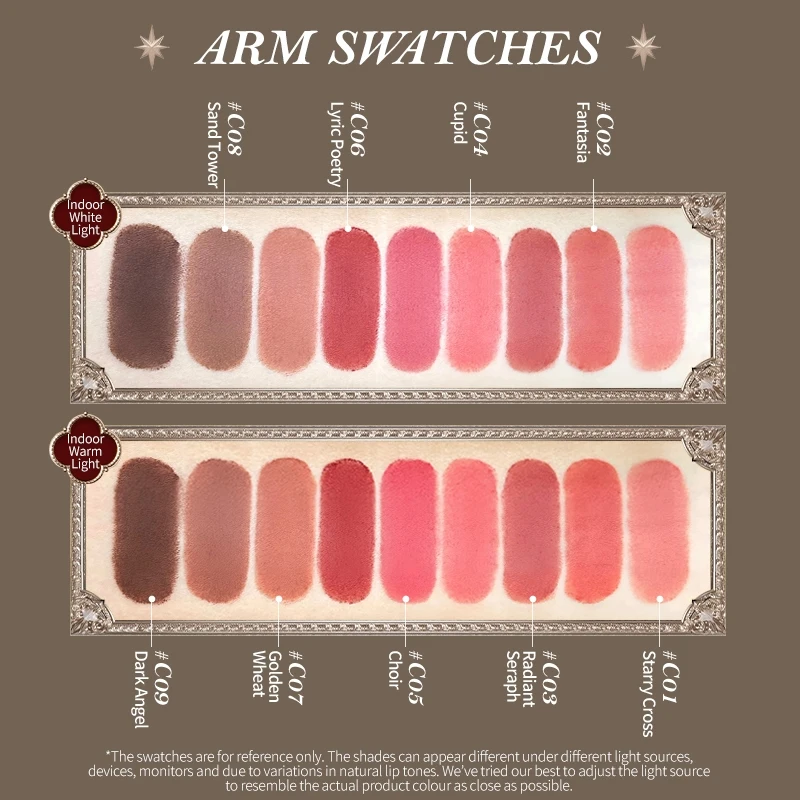 Flower Knows Little Angel Collection Matte Lipstick 3.5g Lip-Mud Lipstick Texture High Coverage Intense Pigmentation Velvety