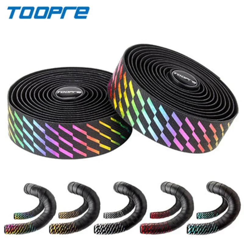 TOOPRE New Road Bike Bar Tape Colorful Gradient Color Handlebar Tapes EVA/PU Soft Anti-Vibration Wrap Tape Durable Bar Bartape