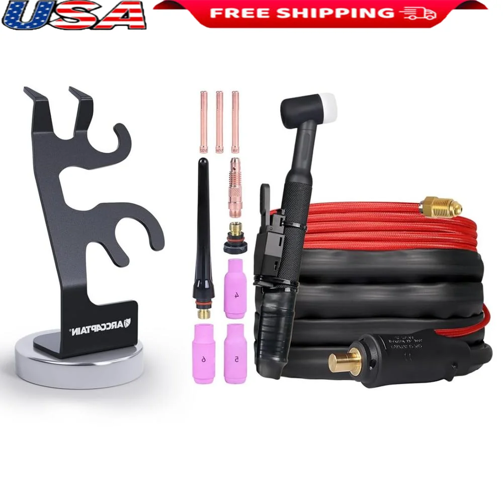 WP-17V 150-Amp Argon TIG-lastoorts met magnetische standaard Lange 13-FT luchtslang Europese connector Gasleidingverbindingselektrode