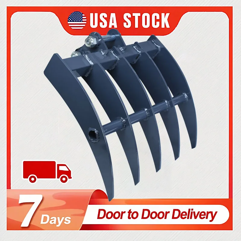 Mini Excavator Rake Attachment Suitable for Gardening and Agricultural Use, 1-Ton Mini Excavator Rake Accessory