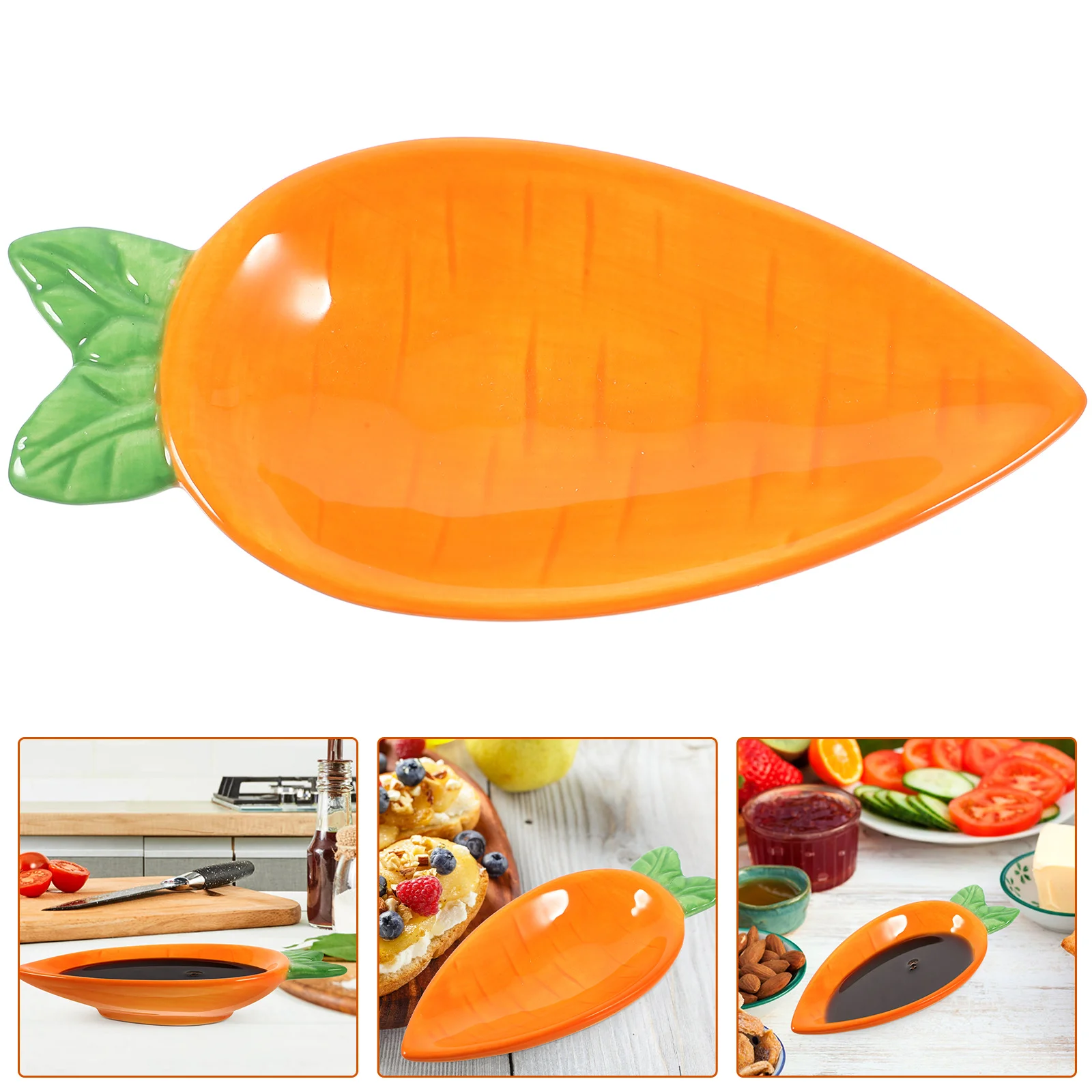 

Carrot Shaped Sauce Bowl Toy Aluminum Plate Jewelry Dish Chef Decorations Vinegar Side Dishes Dessert Toddler