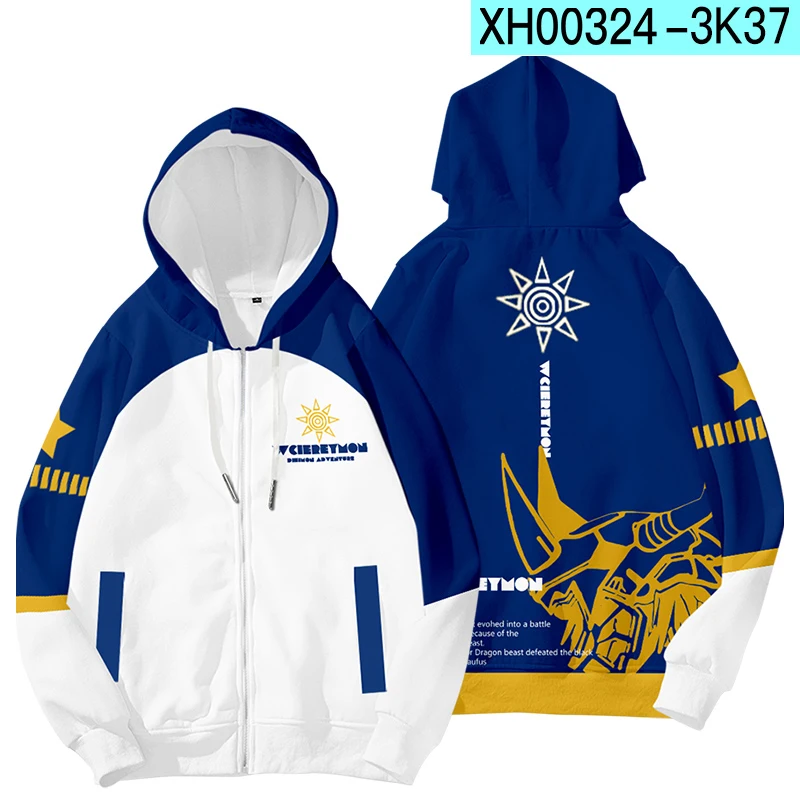 New Men Hoodie Digimon Hoodie 3D Tracksuit Long Sleeve Women Men's Hoodie Harajuku Streetwear Japanese Anime Cosplay Y2K Clothes
