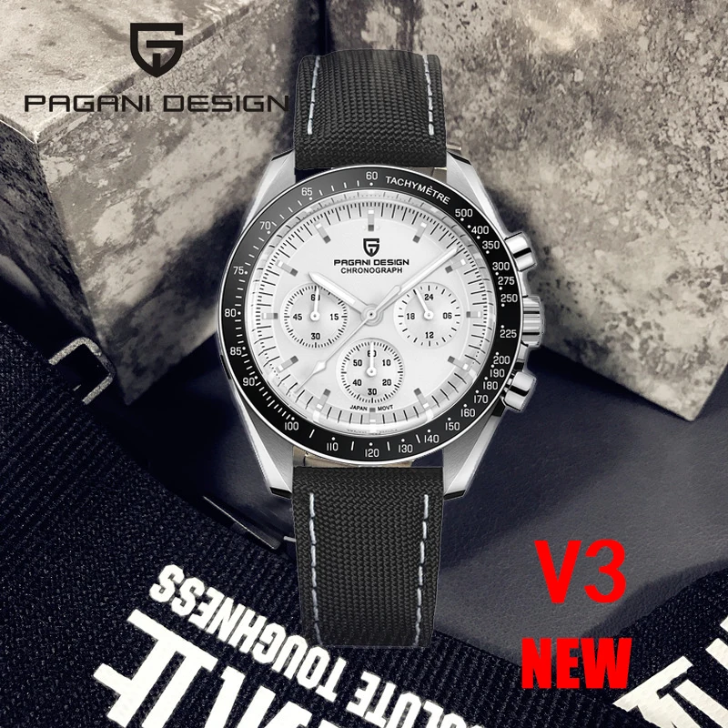 

PAGANI DESIGN Moon Watches Men 2024 Top Brand Multifunction Chronograph Quartz Watch For Men Sports Sapphire Clock Waterproof