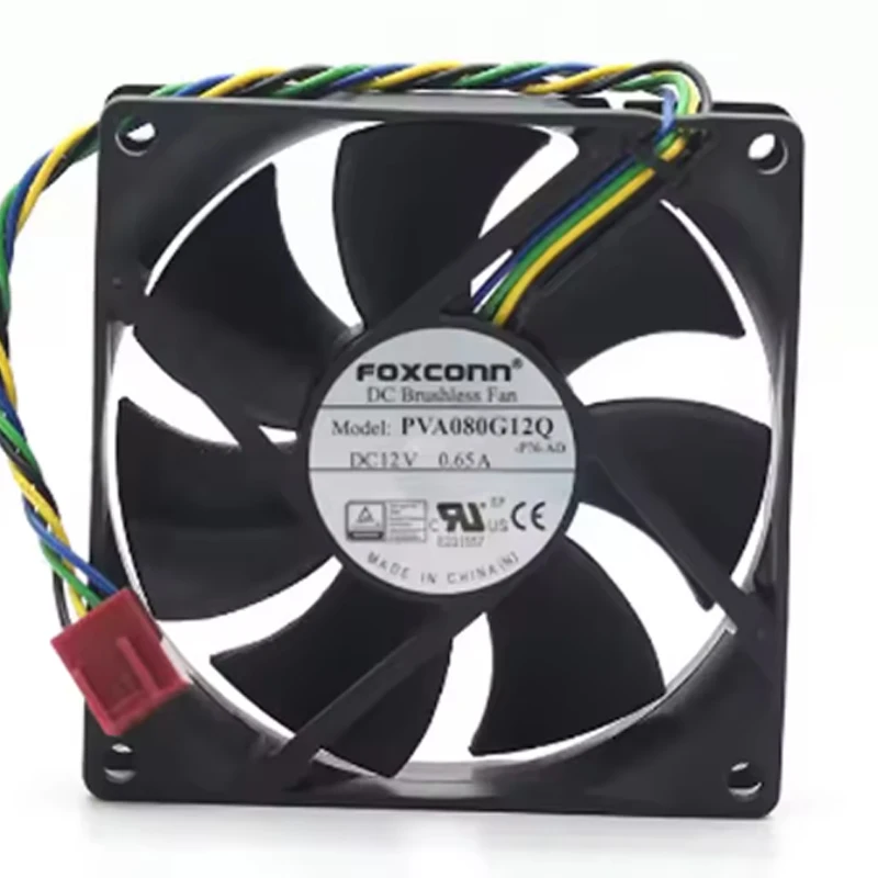 8025 12V 0.65A 8CM 4 pines PWM ventilador de alto volumen de aire PVA080G12Q