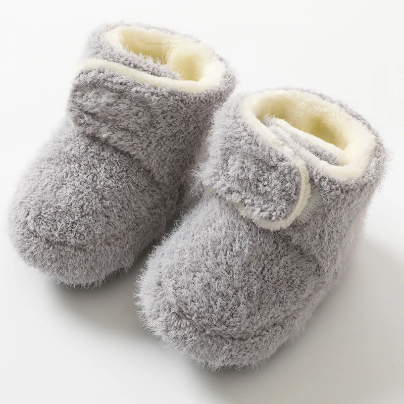 Baby Winter Plush Fluffy Shoes Walkers Toddler Booties Children Flats Cribs Barefoot Shoes Newborn Girls Boys Baby Items Stuff