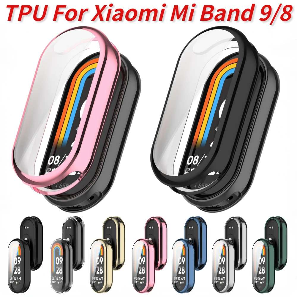 Etui ochronne do Xiaomi Mi Band 9 Miękki zderzak TPU zapobiegający upadkowi osłona ekranu do Mi Band 9 / Mi Band 8 Akcesoria