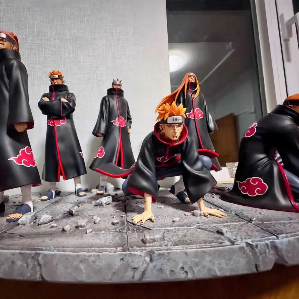 New 6pcs Anime Naruto Akatsuki Figures Model Toys 37cm Konan Hidan Ninja Action Figurine Statue PVC Collect Tabletop Decor Gifts