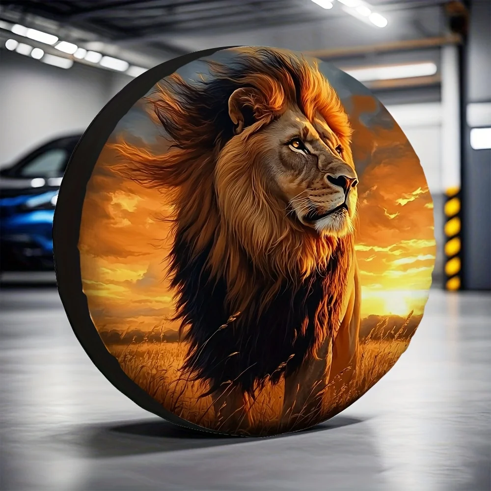 

Универсальные чехлы для запасных колес Lion из прочного и универсального полиэстера, неэлектрические, для декора автомобилей на парковках больниц