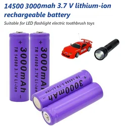 2022 New 3.7 V 14500 Battery   Lithium AA  2A 3000mAh  Ion  for Toys, Microphones, Cameras, Etc