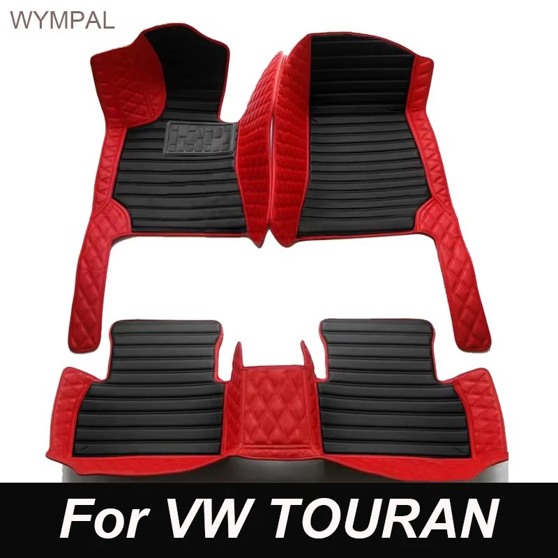 Car Floor Mats For Volkswagen TOURAN 5-seat 2006-2015 2014 2013 2012 2011 Custom Auto Foot Pads Automobile Carpet Cover interior