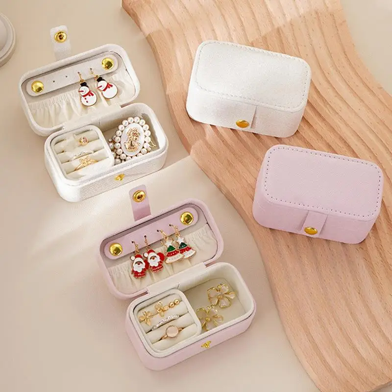 Portable Jewelry Box Jewelry Organizer Display Travel Small Jewelry Case Boxes Storage Zipper Jewelers Joyero