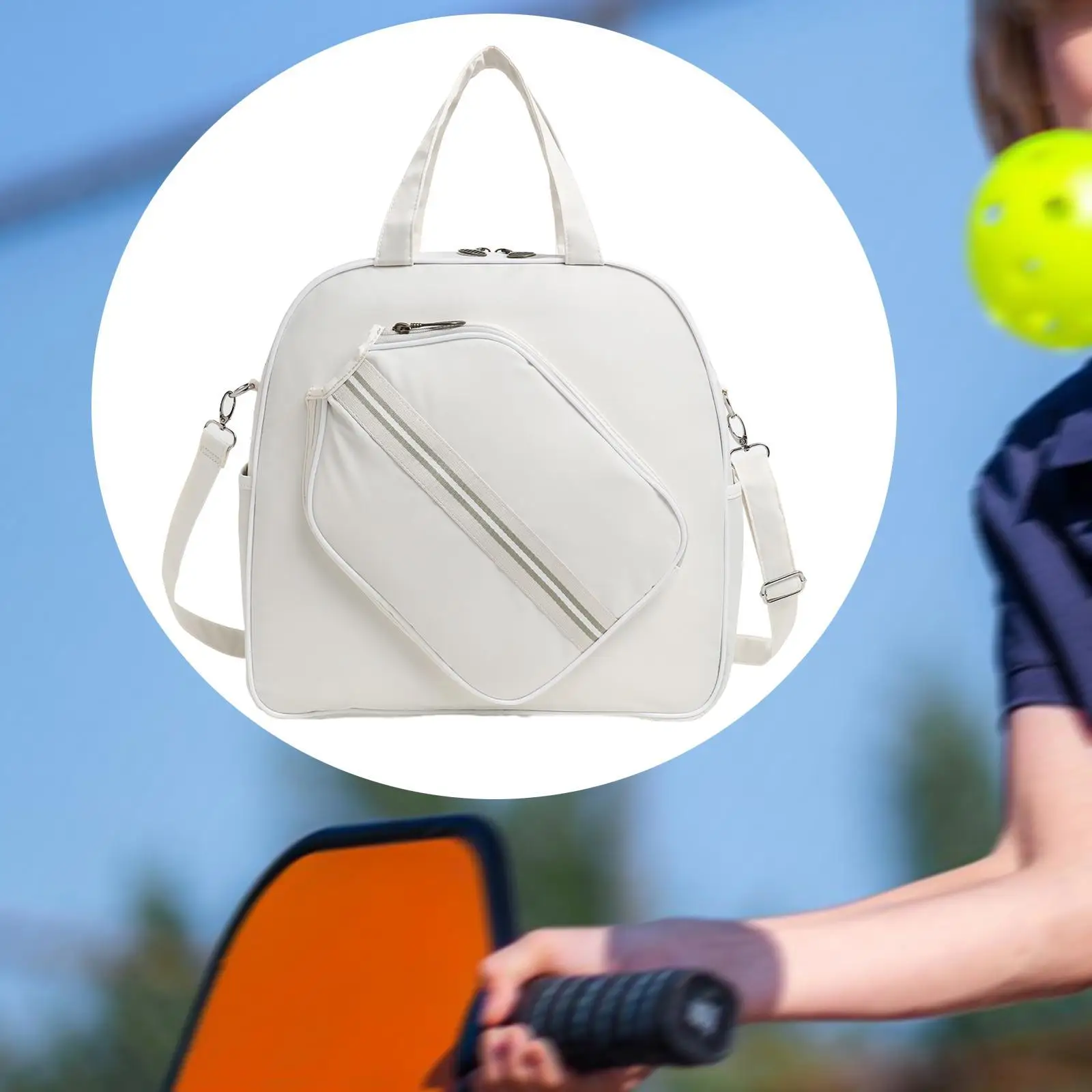 Pickleball Bag for Men Women Carry Convenient Racket Storage Handbag with Zipper Beginners Players Racquet Pouch Shoulder Bag