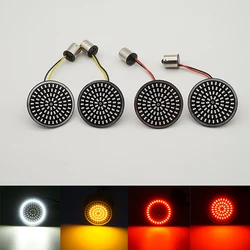 2PCS  Motorcycle Led Turn Signals Kit For Harley Road Glide Touring Sportster With 1156 1157 Base White/Amber Led Turn Signal
