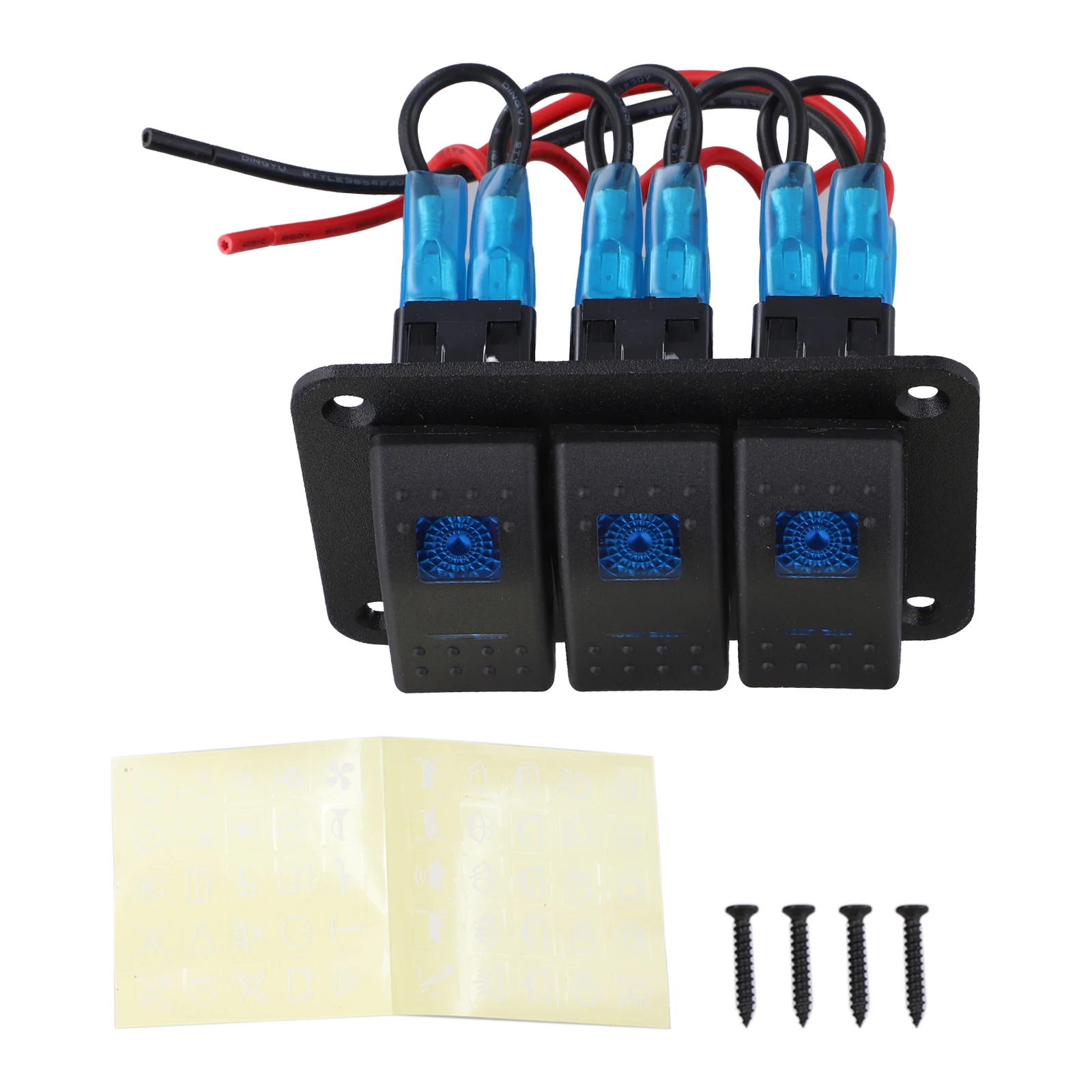 

Настраиваемая раскладка Панель переключателей автомобиля Состояние за слабом освещенности Встроенные светодиодные фонари Простая установка Гибкая композиция