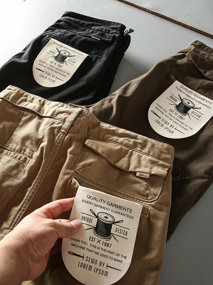 

Retro Japanese Sle Pure Cotton Waed Men's Straight Leg Work Pants Casual Long Trousers Spring Autumn New Arrival