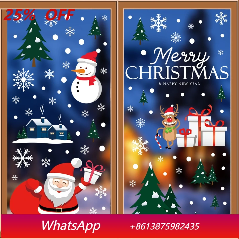 

LTT Christmas window stickers Christmas snowman window stickers Christmas holiday winter window stickers