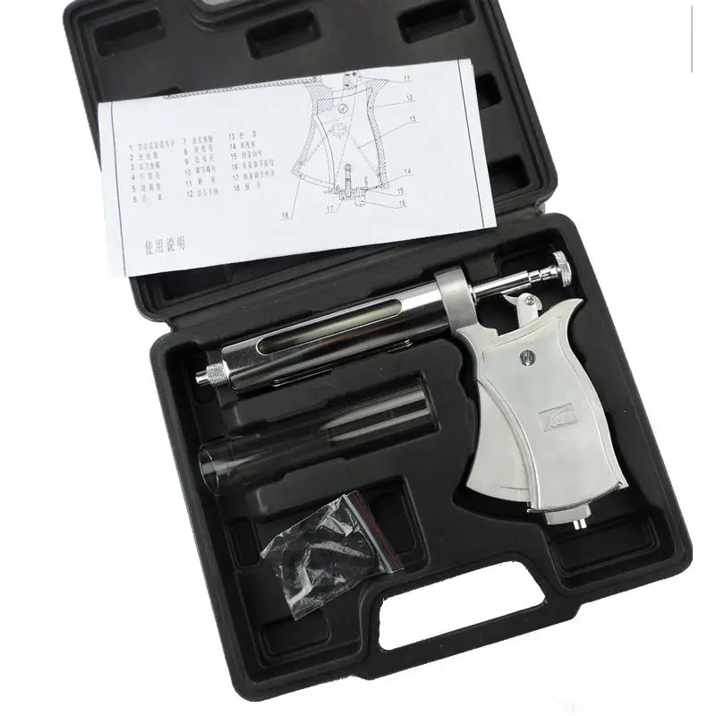 50 مللي شبه التلقائي قابل للتعديل حقنة مستمرة حاقن لقاح الماشية خنزير الأغنام الدواجن المعدات البيطرية لا إبرة