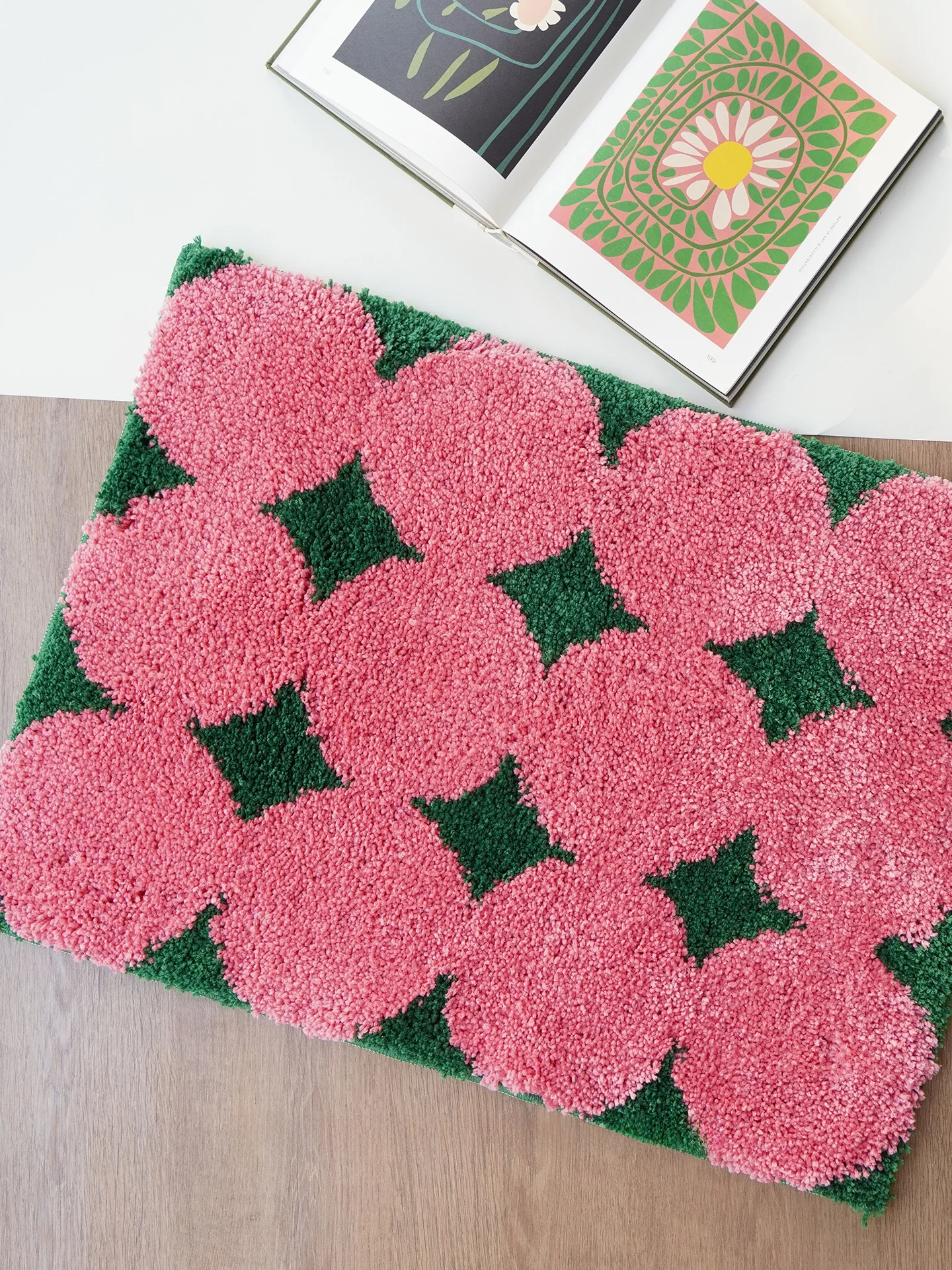

Dopne Pink Salted Carpet Door Mat Batoom Entrance Water Absorbent Non-Slip Small Foot Pad Home Decorative Floor Mat