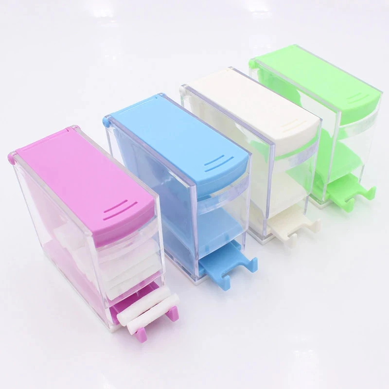 Dental Cotton Roll Dispenser Holder Press Type Box Holder Dental White Blue Color Orthodontics Products Dentistry Lab Supplies