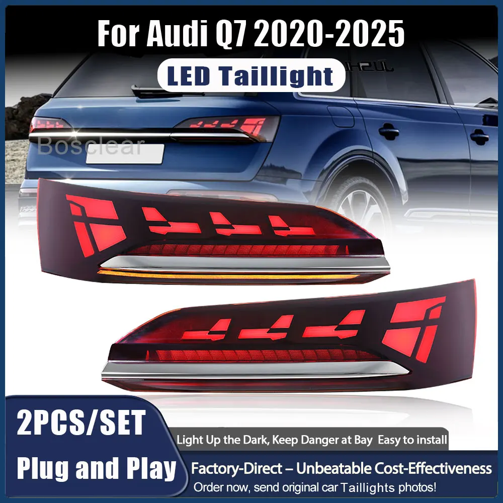 

Car Lights for Audi Q7 TailLights Assmebly 2020-2025 Animation LED TailLamps Rear Lamp Turn Signal Dynamic DRL Auto Accessories