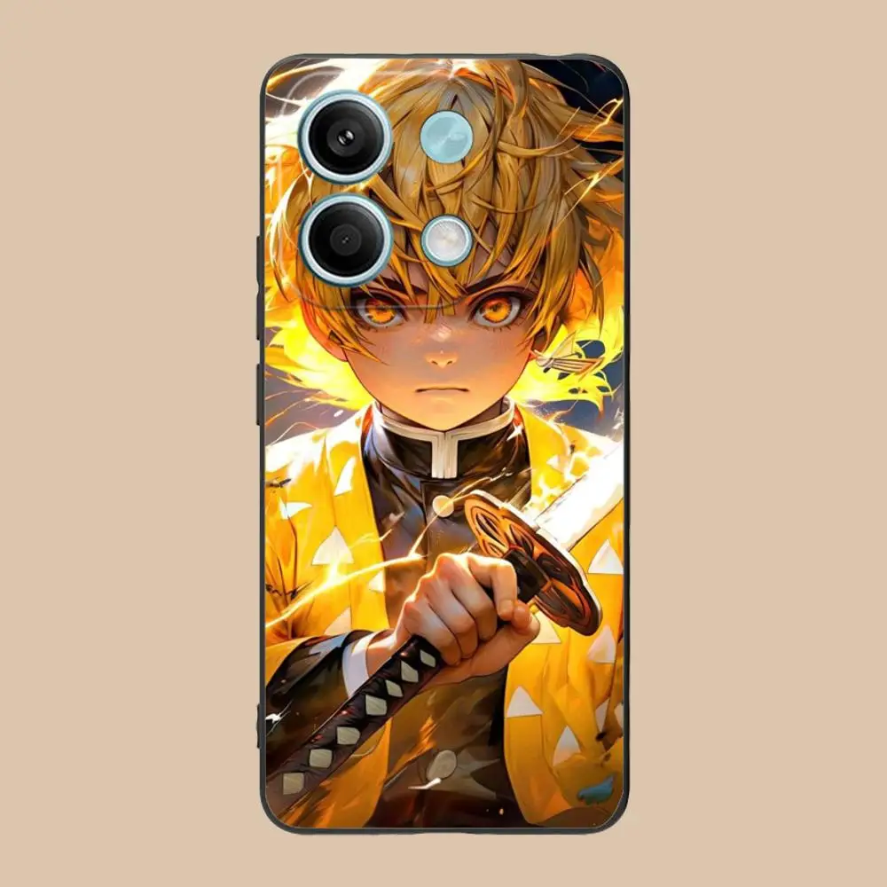 Demon Slayer Zenitsu Mobile Phone Case for Xiaomi 15 14 13 12 Mi 11 T Ultra Lite Pro S X 5G Colour Protective Cover Smartphone