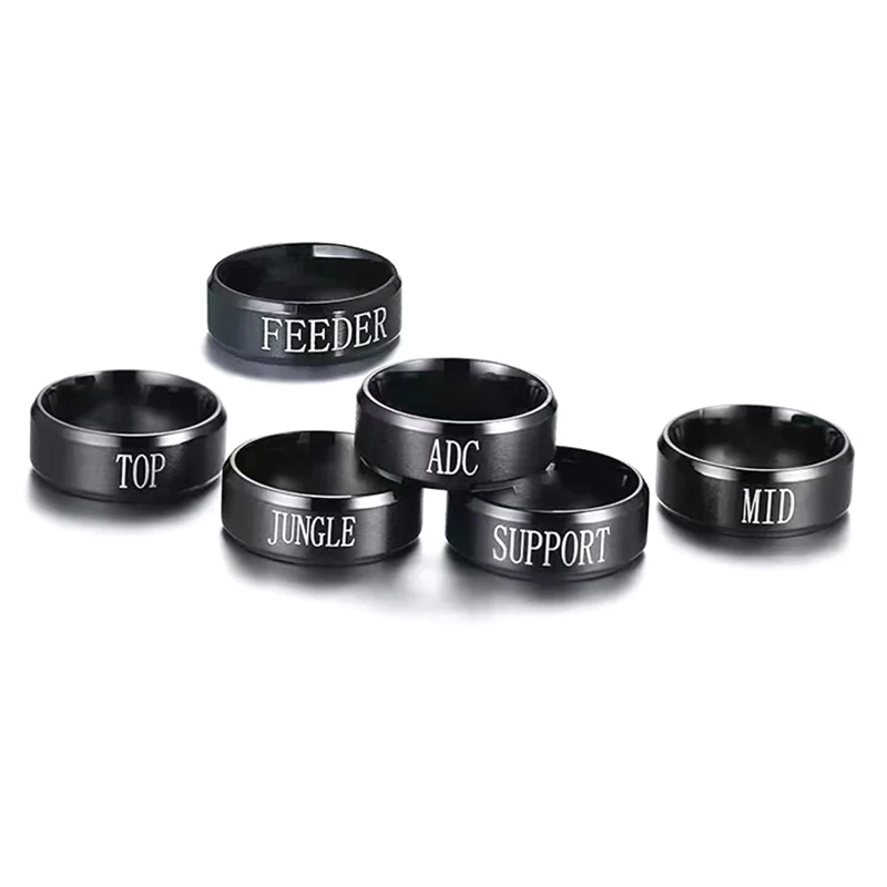 Unisex League of Legends Stainless Steel Team Position Band Ring High Quality LOL Finger Ring for Men And Women Party Jewelry