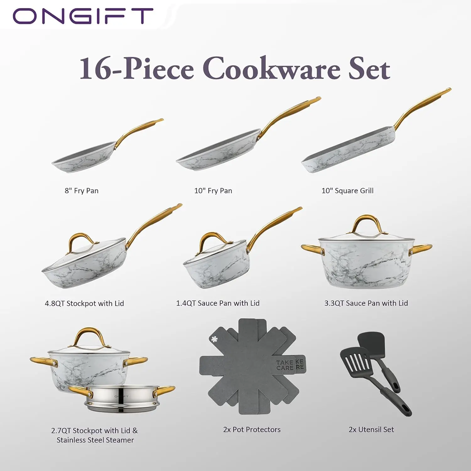 16Pcs Nonstick Cookware Sets, Kitchen Pots And Pans Set Non Stick For Cooking, Non Toxic Induction Cookware No Pfas & Ptfe &