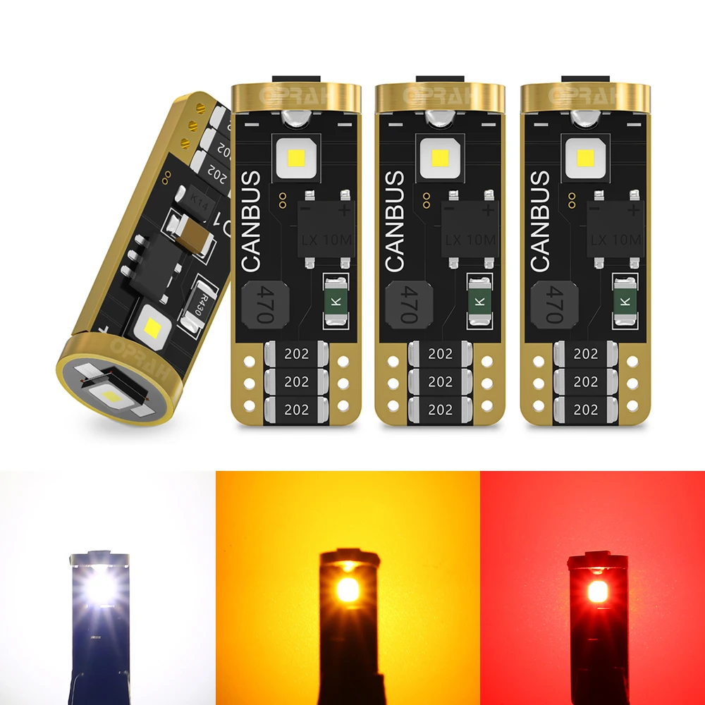 4pcs T10 W5W LED Car lights Canbus No Error For Car Interior Lighting Accessories Dome Door Signal Lamp DRL 12V White Yellow Red