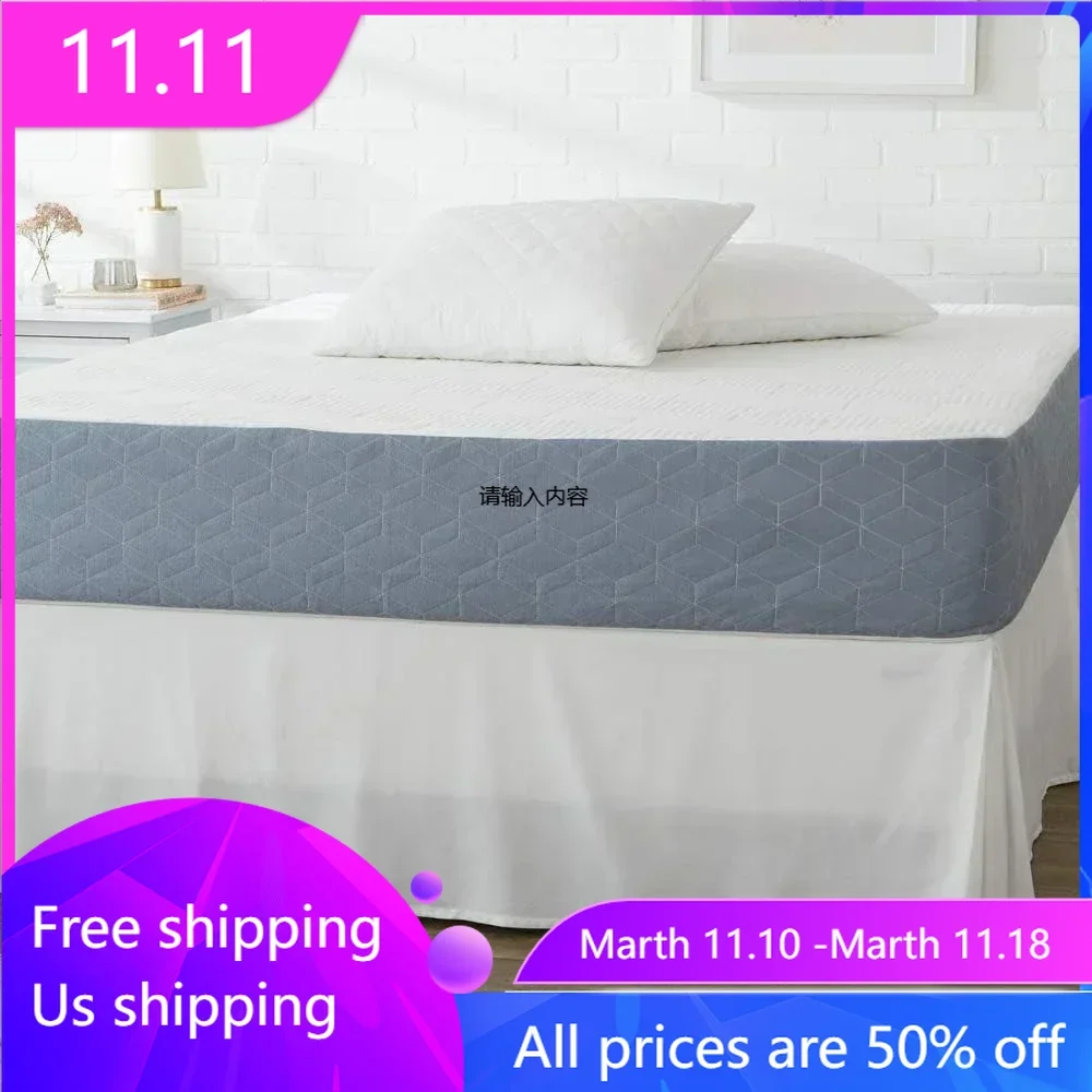 

10 Inch Mattresses Cooling Infused Gel Memory Foam Mattress, Medium-Firm, CertiPUR-US Certified, King Size, White/Gray