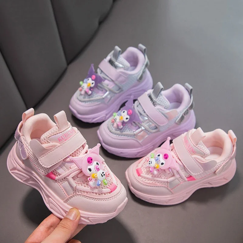 

Kuromi Children Tennis Shoes Kids Casual Breathable Anti-Slip Girl Ins Sneakers Sanrio Outdoor Walking Comfortable Running Shoes