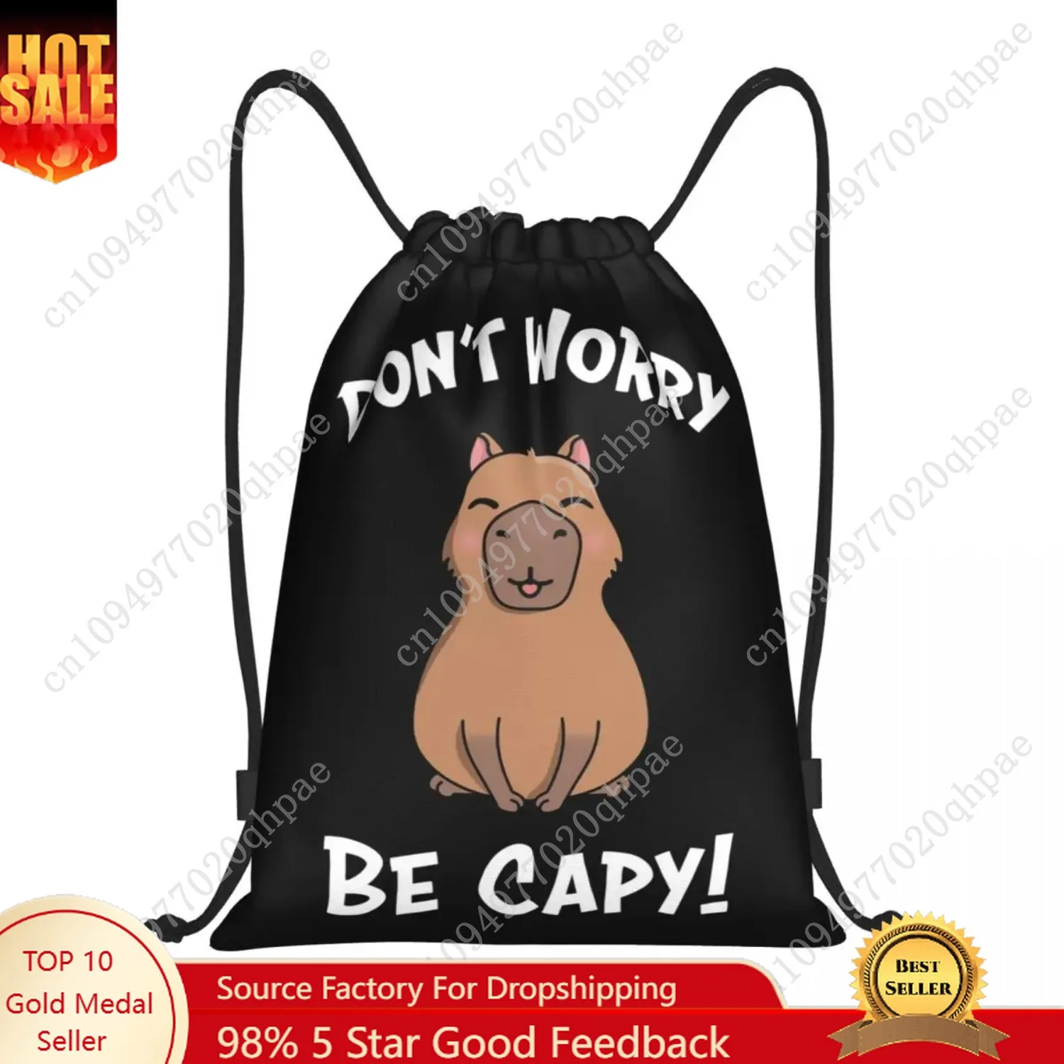 

Custom Capy Capybara Drawstring Bags for Shopping Yoga Backpacks Men Women Cute Sports Gym Sackpack