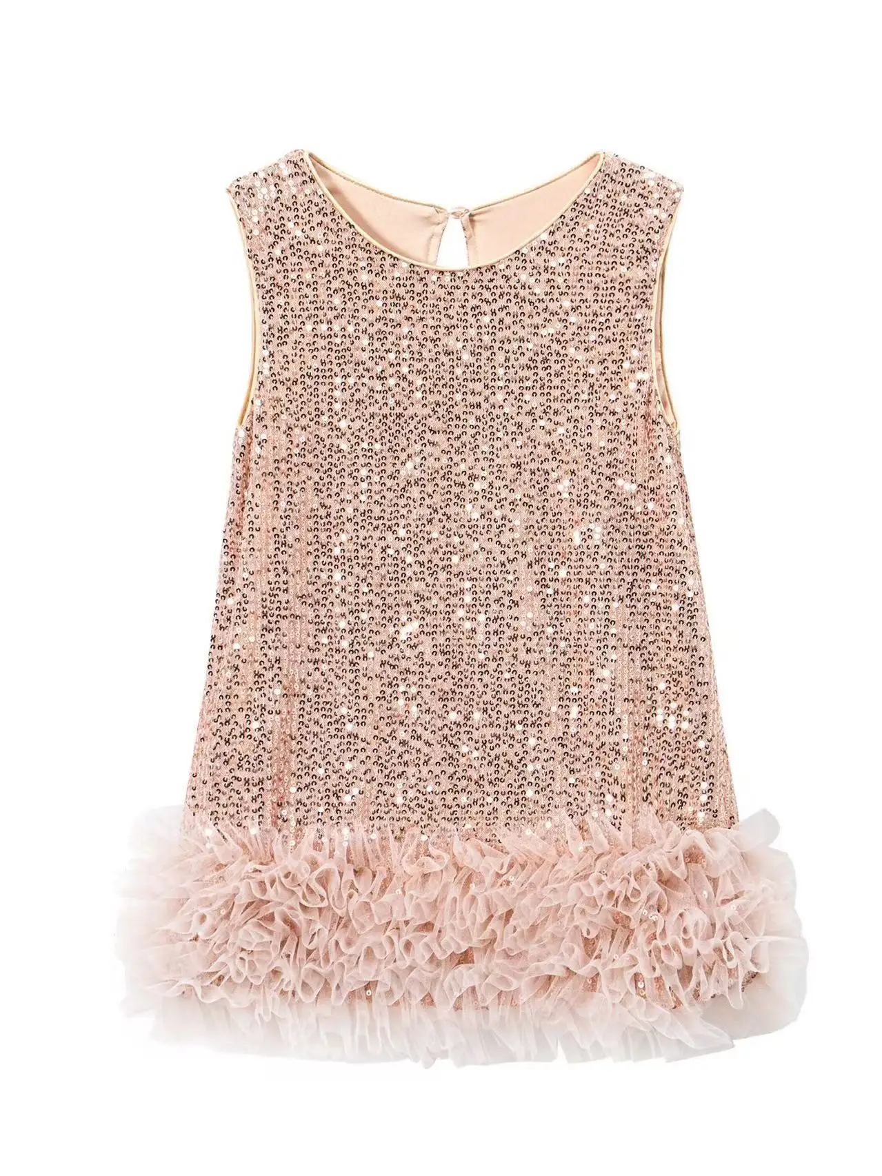 

2026 New Children's Birthday Party Christmas Fluffy Dress Girls Halloween Sequined Vest Skirt Princess Dress Mesh Skirt Dresses