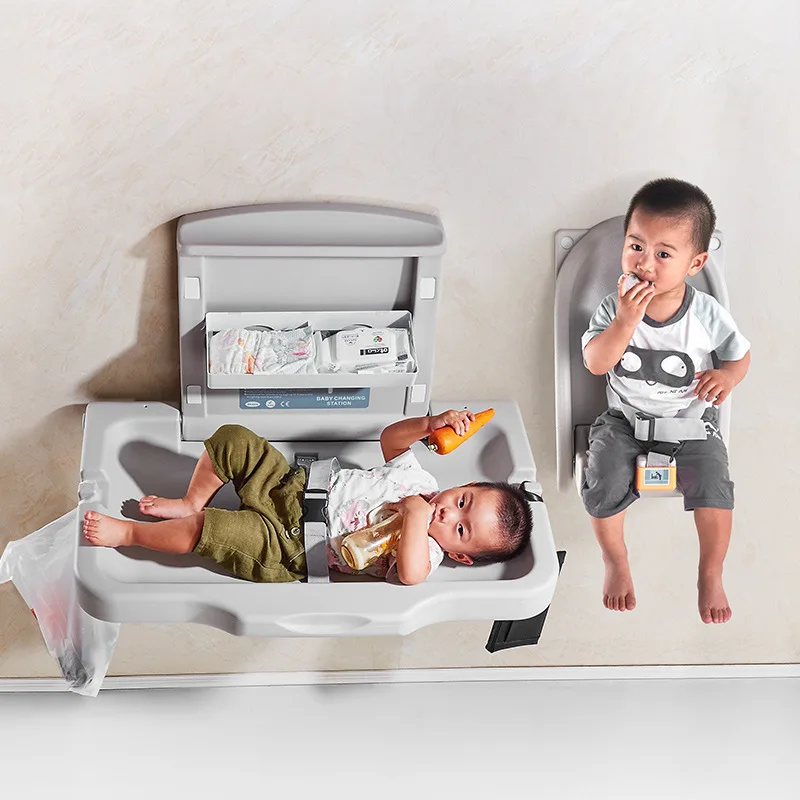 Mother and Baby Room Third Bathroom Baby Care Table Foldable Baby Recliner Wall-mounted Multi-functional Portable Diaper