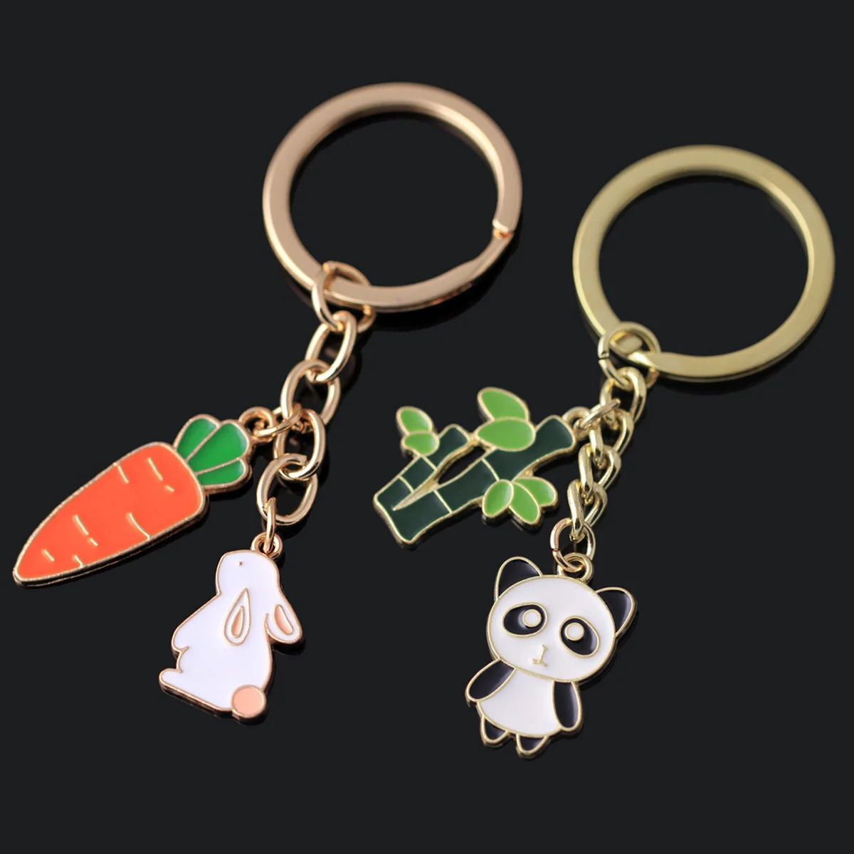 Cute Keychain For Women Car Bag Friend Key Chain Color Rabbit Panda Animal Pendant Accessories Wedding Party Gift Jewelry