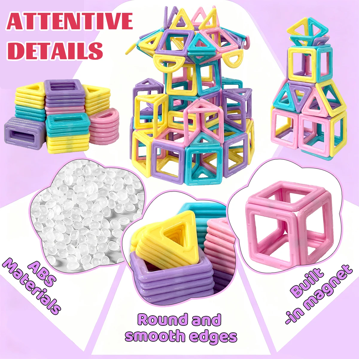Macaron 3D Blocchi Magnetici Set Giocattoli Per Bambini Ragazzi Ragazze Educativi Sensoriali Costruzione Giocattolo Magnetico Regali 64/98/136PCS