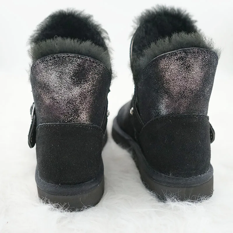 Fashion Boots 100% Genuine Cowhide Leather Snow Boots Classic Women Boots Thick Wool Lining Warm Winter Shoes for Women image 2