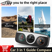 3 in 1 Navigation Guide Ball Compass Ornaments Decoration Thermometer Hygrometer Meter For Car Vehicle Interior Accessories