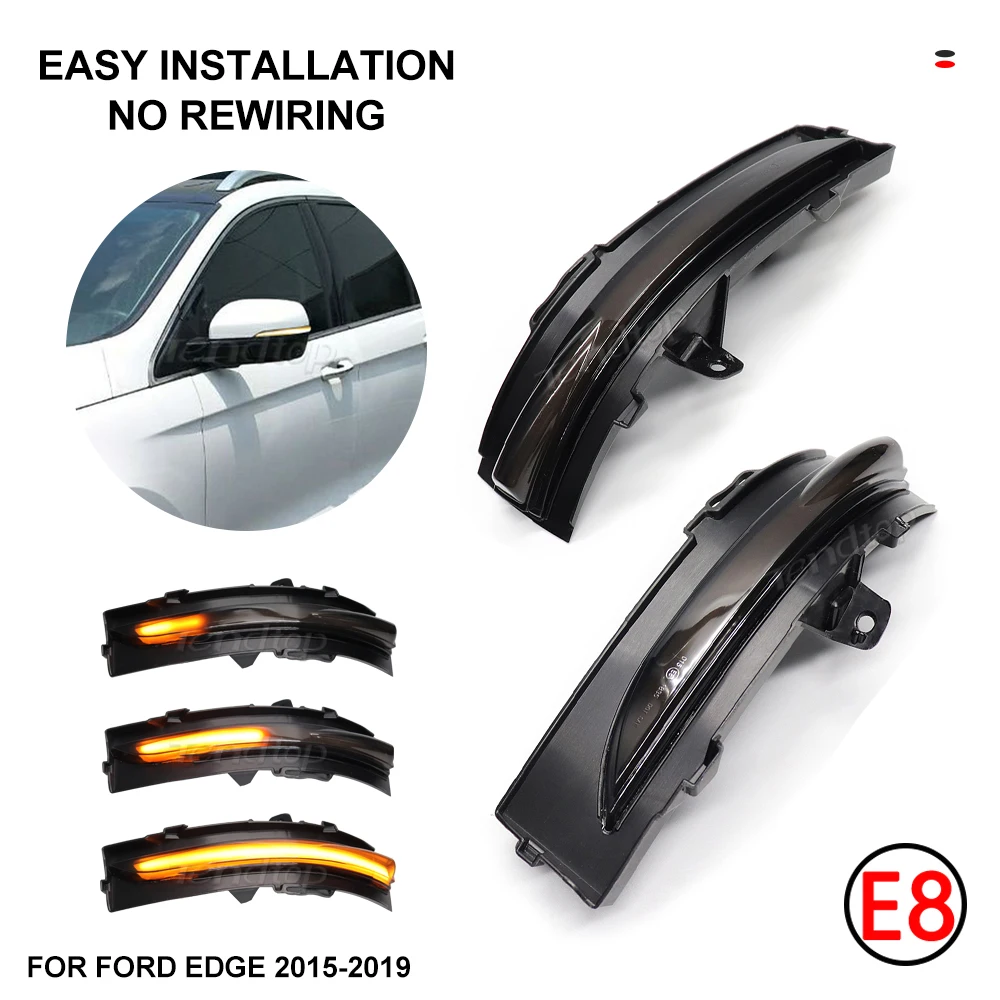 Dynamic Blinker For Ford Edge 2015 -2021 Rearview Side Wing Mirrors Turn Signal Light Sequential Indicator Lamp