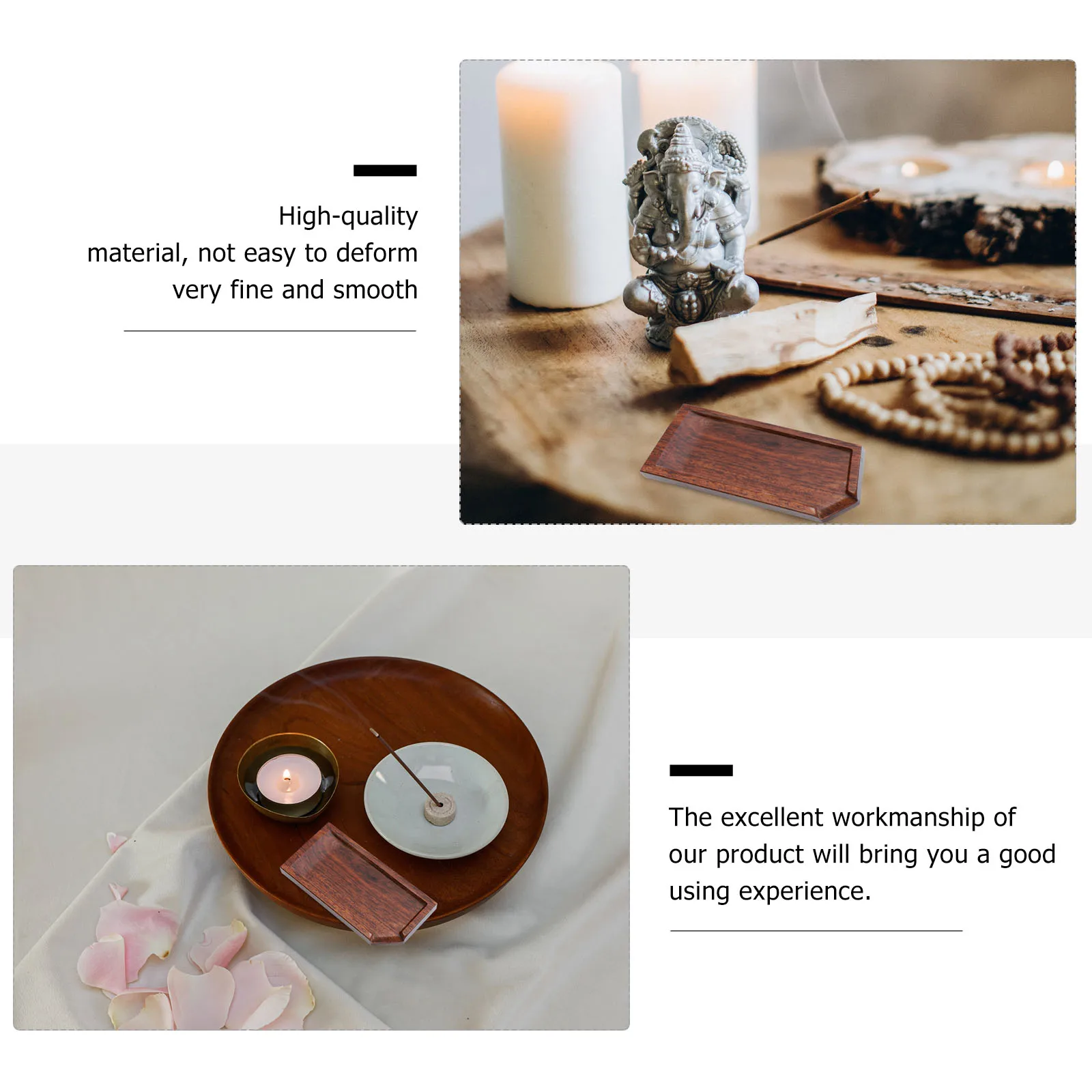 

1Pcs Wooden Incense Cutting Board Exquisite Smooth Surface Red Incense Cutter Tray Lightweight Portable for Home Classic