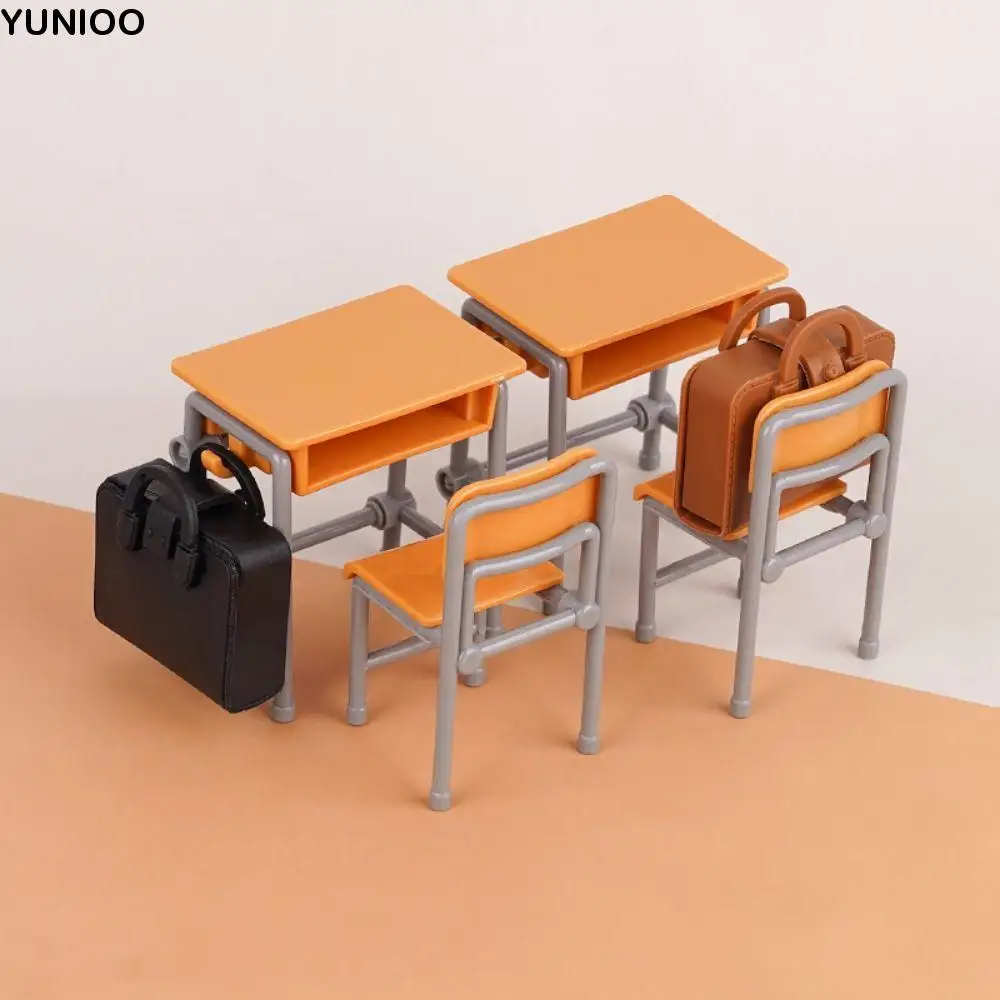 1/12 Dollhouse Dollhouse Mini Desk Furniture Model Scene Model Miniature Classroom Backpack Model Simulation Schoolbags Vintage