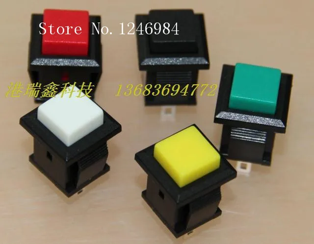 [SA]No square button switch trigger lock switch normally open RESET red button reset switch PB307B--100PCS/LOT