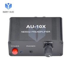 AU-10X NE5532 DC9~19V Audio Signal Preamplifier 3.5AUX Interface Stereo Amplifier Module For MP3 Set-top Box LCD TV Audio Output