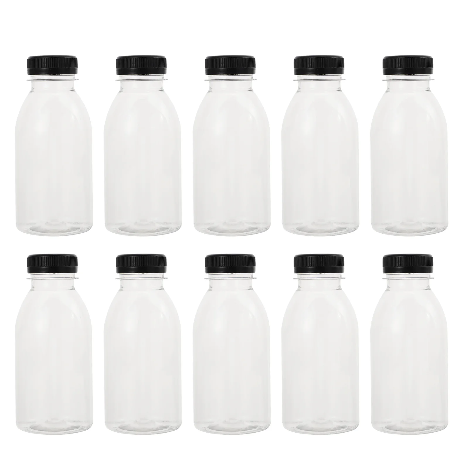 10pcs 300Ml Empty Bottles Transparent Juice Storage Bottles For Beverage Smoothie Jam Drink Containers Kitchen Bar Supplies