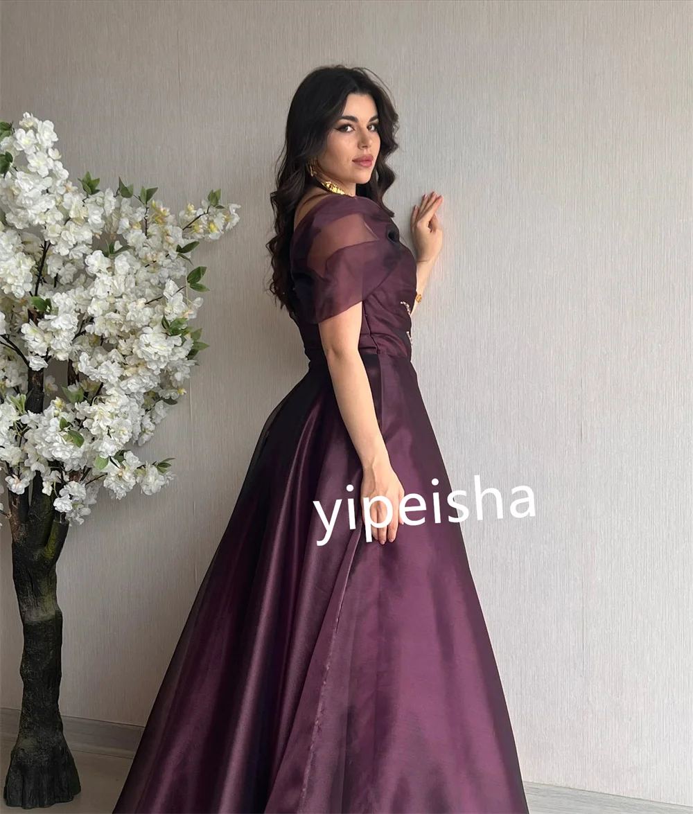 Exquisitos vestidos largos de Organza con volantes y lentejuelas, línea A, hombros descubiertos, vestidos de graduación, estilo moderno, moda Formal, alta calidad