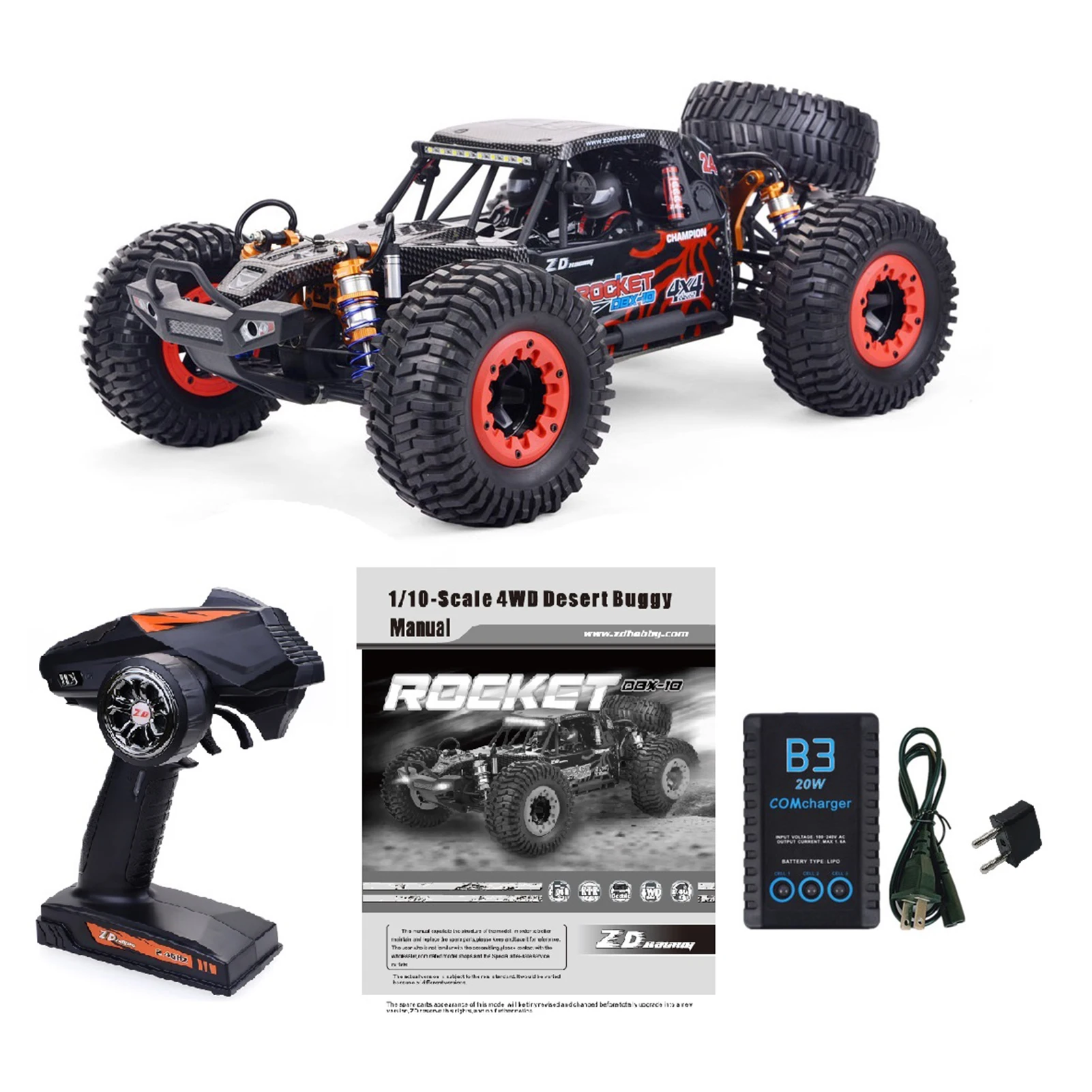 

1/10 ZD Racing DBX-10 4WD Brushed/Brushless RC Car 2.4G 80KM/h Desert Truck Car High Speed Off Road Vehicle RC Desert Car