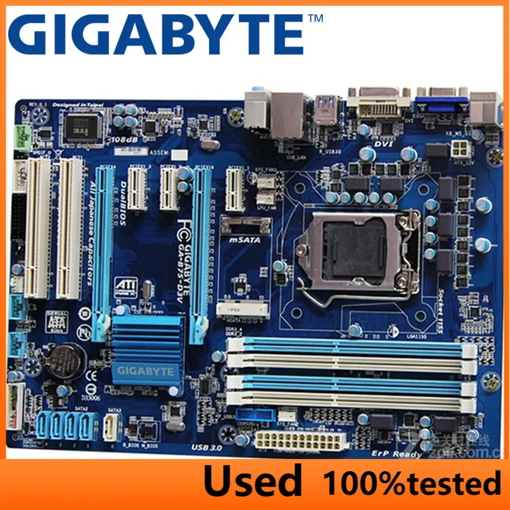 GIGABYTE GA-B75-D3V Để Bàn Bo Mạch Chủ B75 Ổ Cắm LGA 1155 I3 I5 I7 DDR3 32G ATX UEFI BIOS Ban Đầu B75-D3V Sử Dụng