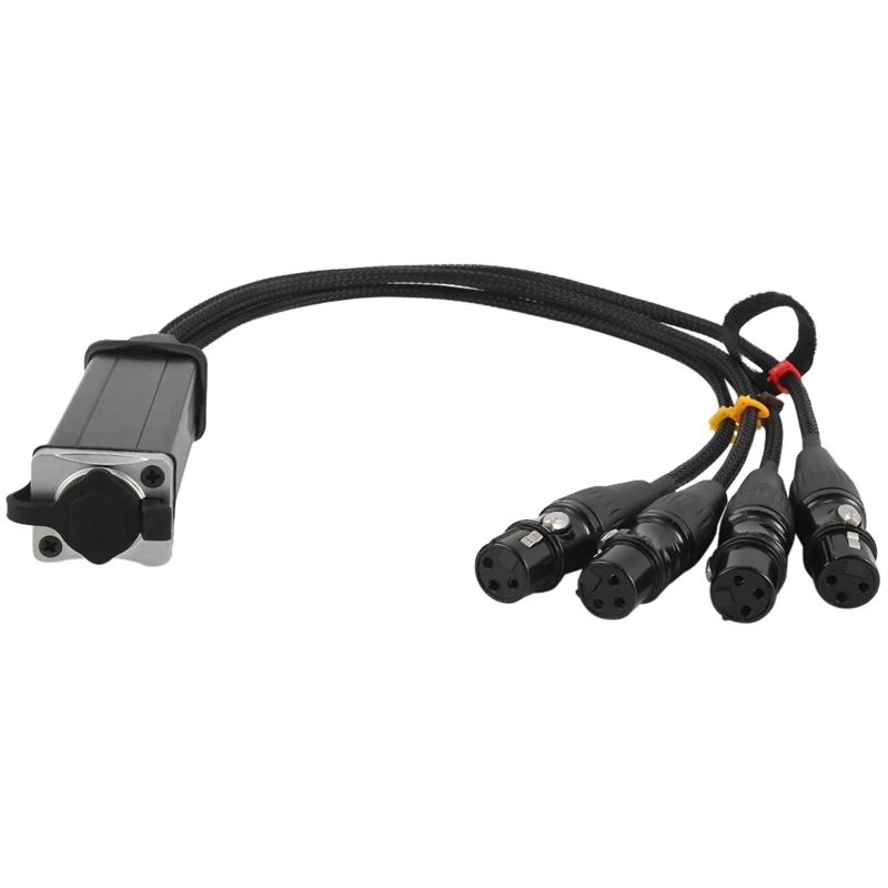 RJ45 CAT5 Shielded Cable To 4 Channel 3-Pin XLR Female Connectors Multi-Network Receiver Cable For Stage Studio