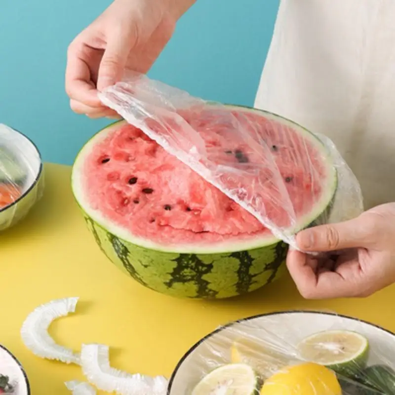 50/100 Pieces Disposable Food Grade Elastic Fresh Keeping Wrap Covers For Kitchen Food Storage Leftover Preservation